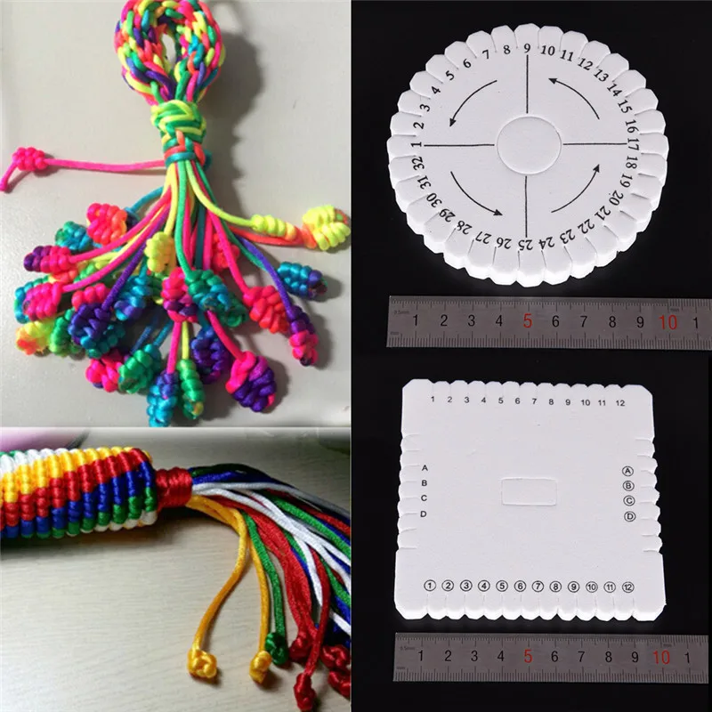 Round Square Handmade Beading Cord Disk Braiding Plate DIY Braided Braided Rope