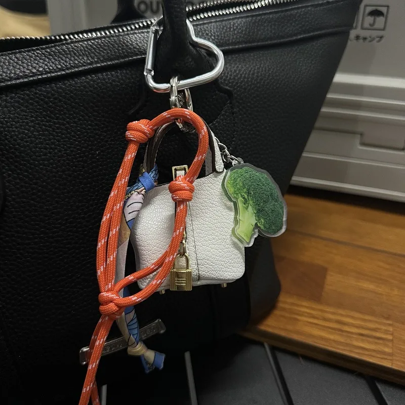 2024 New Pattern Bag Charm Home Vegetable Basket Bag Pendant Headphone Bag Pendant Rodeo Bag Rope Color Matching Bag Hanging