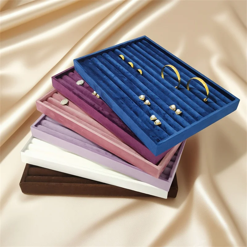 

High-quality Velvet-colored Jewelry Storage Display Tray Suitable For Storing Rings Necklaces Pendants Earrings And Bracelets