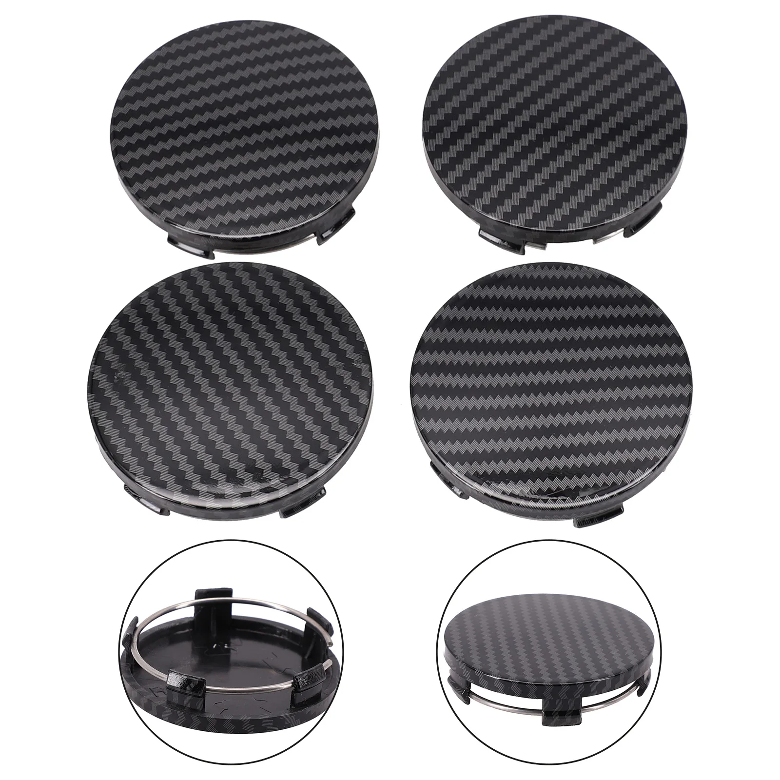 

Set of 4 Carbon Fiber Wheel Hub Center Cap Covers 60mm Replacement for Car Rim Center Wheels Compatible with Various Vehicles