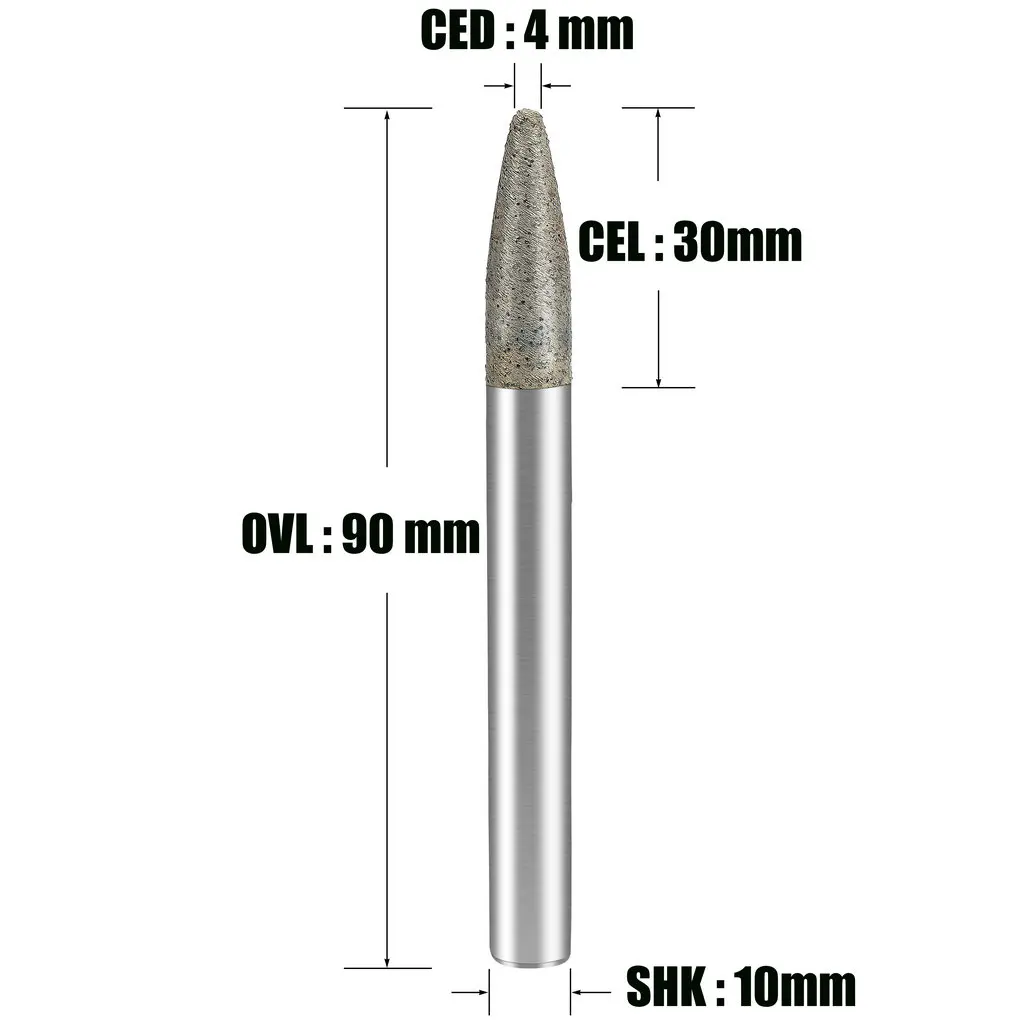 6-16mm Tapered Sintering Diamond Tool End Milling Cutter Stone Engraving Router Bit 3D Carving Scribing Granite Marble Bluestone