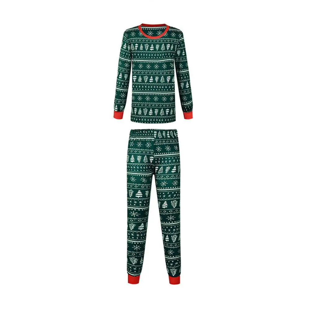 Europe and America Color contrast Suit Tracksuit Parent-child outfit Christmas Pajamas