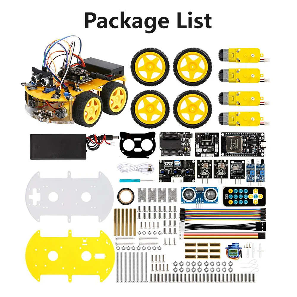 KUONGSHUN WiFi Multifunction 4WD Smart Robot Car Kit ESP32 for Arduino