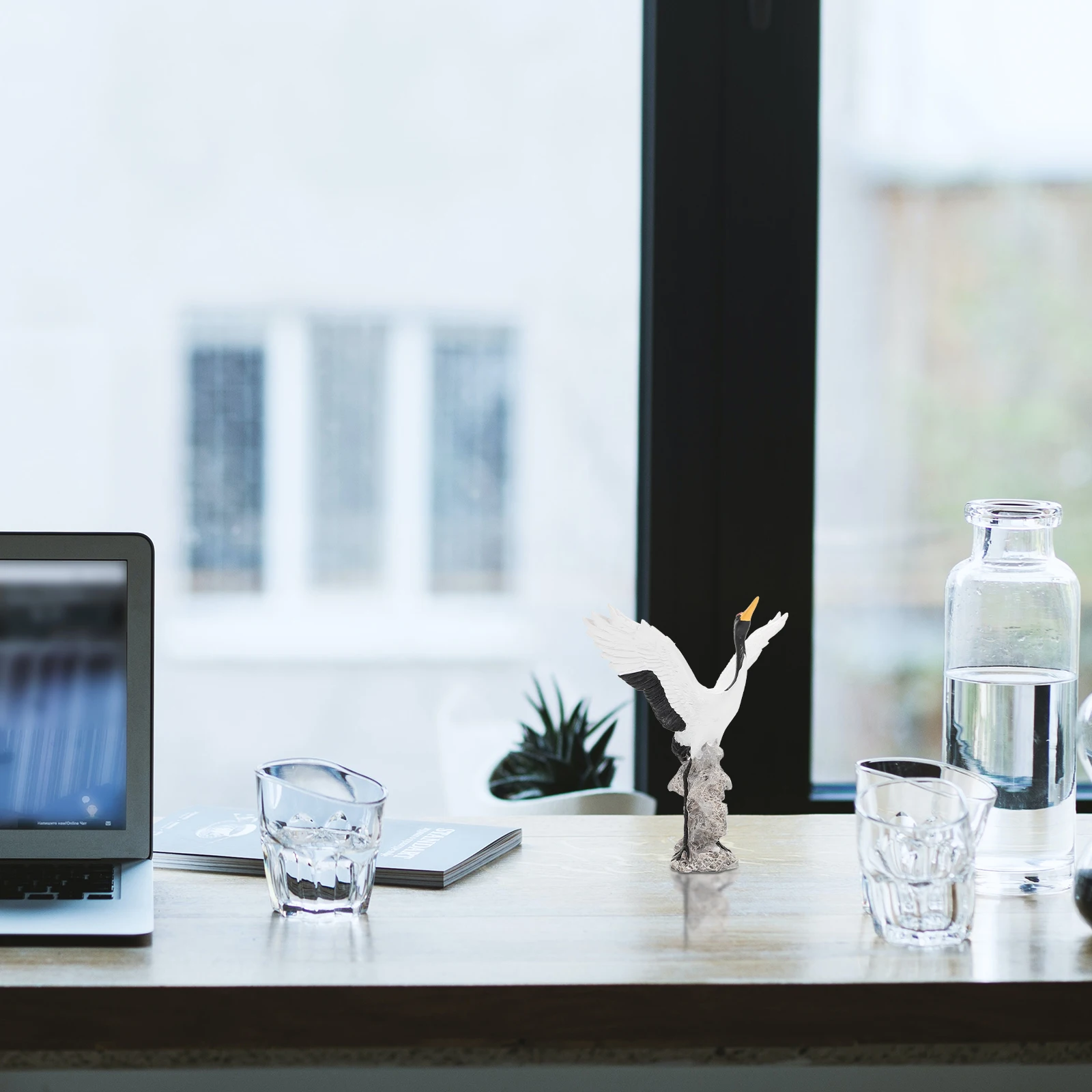 

1Pcs Ceramic Crane Ornament Fine Craftsmanship Home Garden Decor Micro Landscape Decoration Outdoor Indoor Decorative Accessory