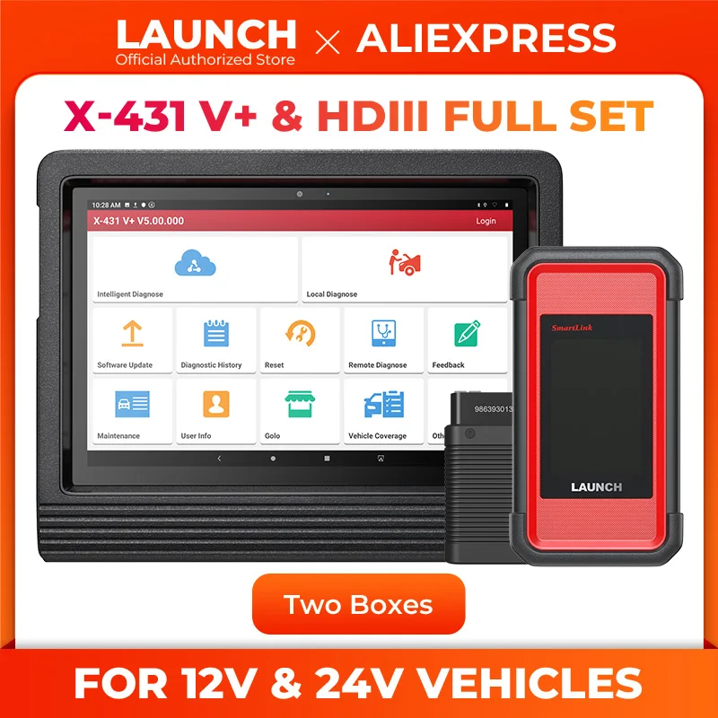 

Launch X431 V Plus HDIII HD3 Module OBD2 Scanner Heavy Duty Diagnostic Tool Professional Automotive Scanner For 12V&24V Cars