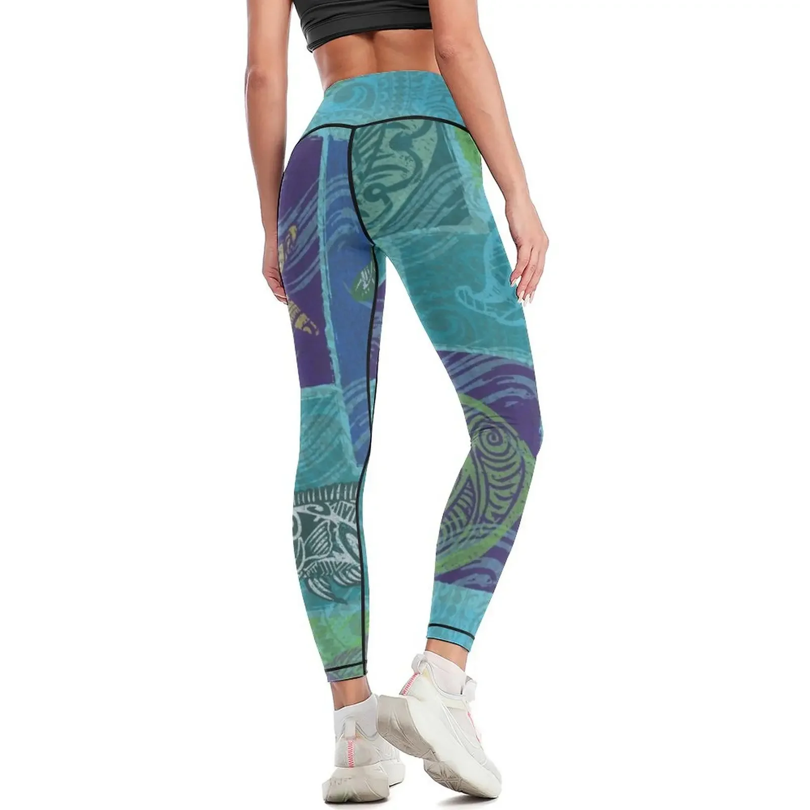 Hawaii Tribal Fish Tapa Print Leggings Women's gym fitness set gym Pants sport Sportswear woman gym Womens Leggings
