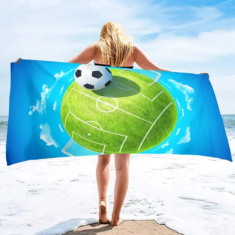 Football Beach Towel Ball Sports Bath Towel Microfiber Soccer Towels for Swimming Sport Gym Yoga Spa Quick Dry Bikini Cover Up