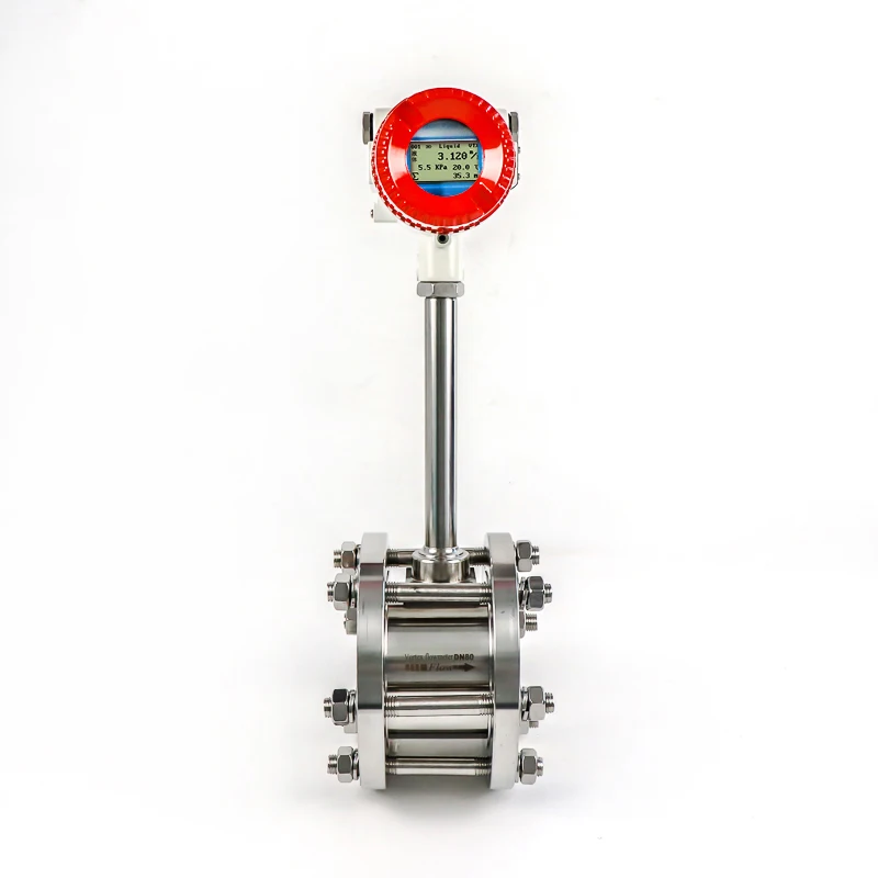 Factory Price Intelligent 4-20mA Hart Ip65 Temperature Compensation vortex Flow Meter for Nitrogen Gas air Compressed Air Steam