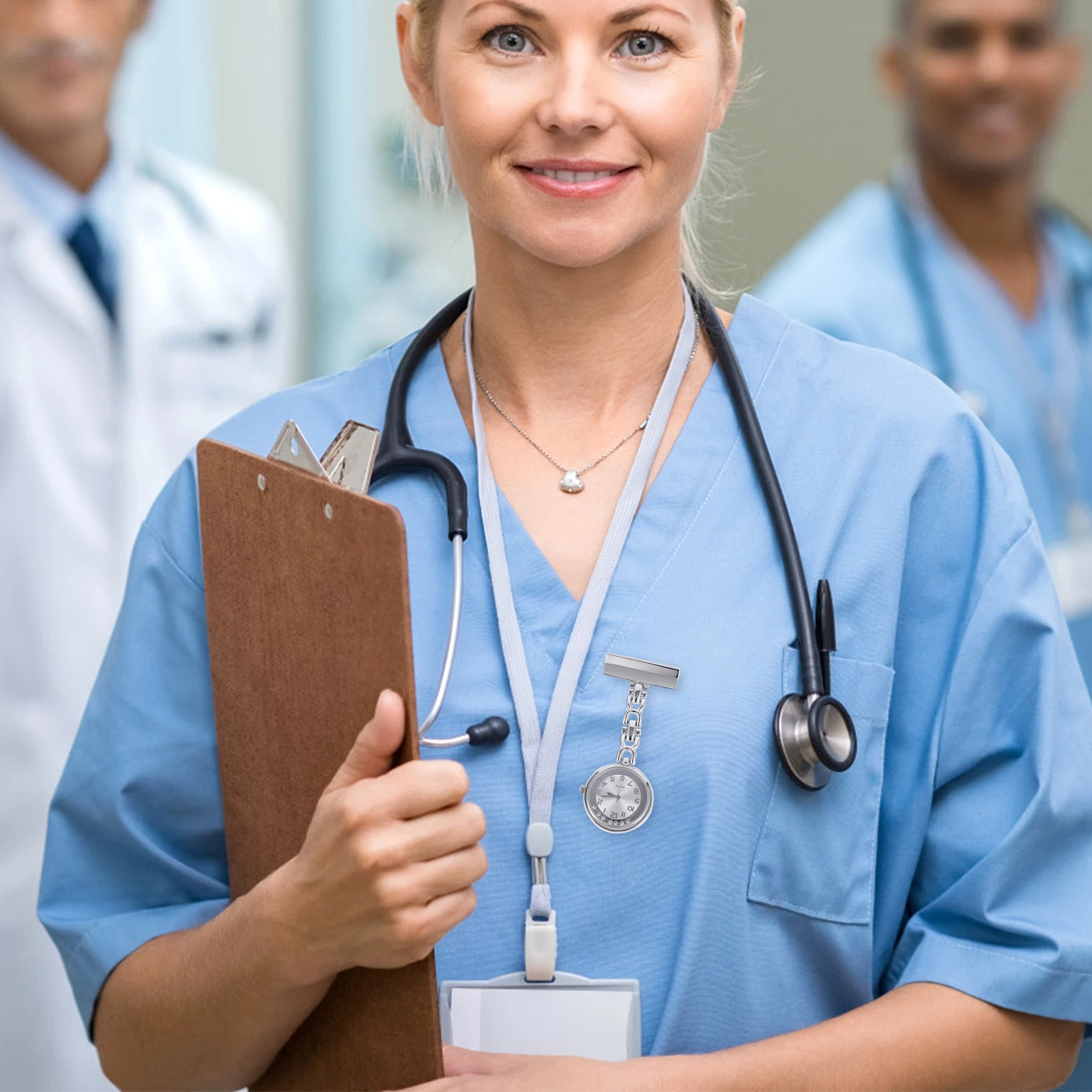 1 قطعة ممرضة كبيرة الطلب كوارتز سبيكة كليب على التمريض ساعة الجيب للطالبات الممرضات معلقة فوب ساعة