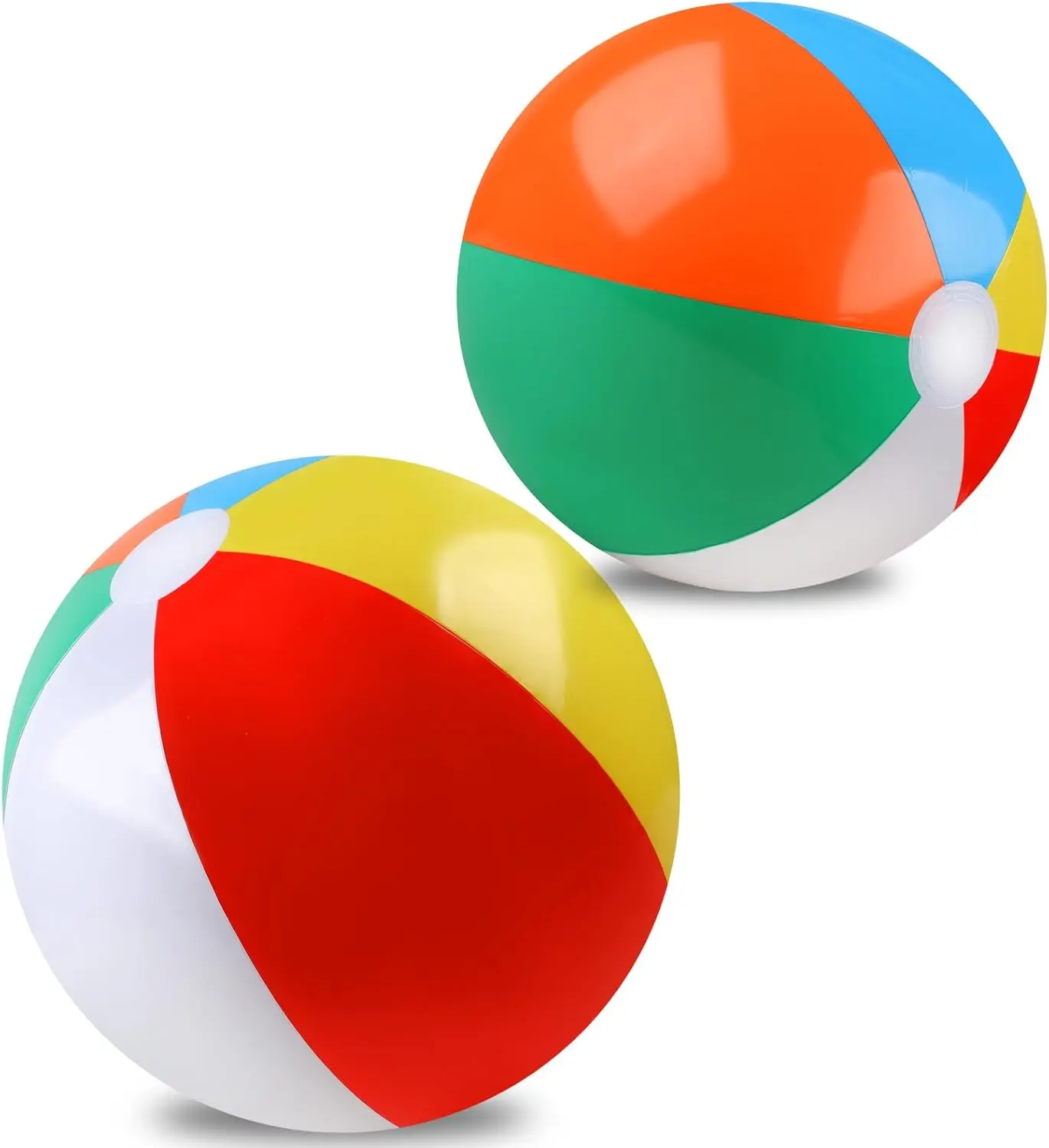 

2 Pack 20 Inch Rainbow Beach Balls, Inflatable Pool Toys for Summer Water Games and Parties