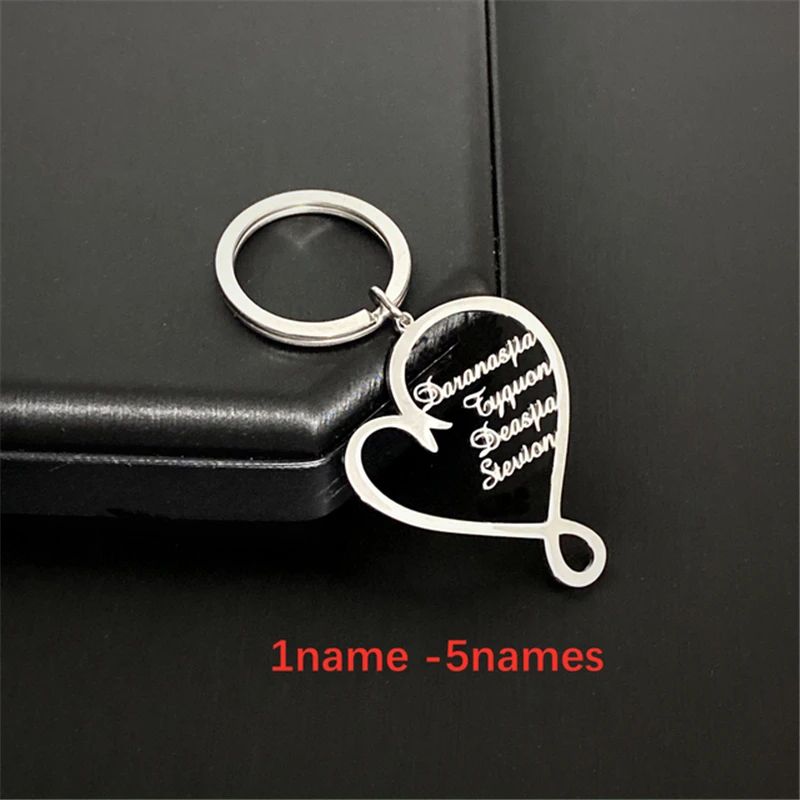 Custom Name Key Chain Personalized Name Keychain Stainless Steel Heart Nameplate KeyRing Jewelry Girlfrined Gift