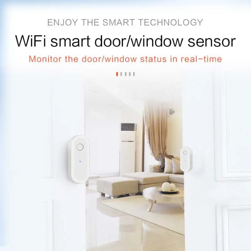 Aubess Tuya Wifi Smart Window Door Gate Sensor Detector Independent Door Magnetic Alarm APP Remote Control Home Security System