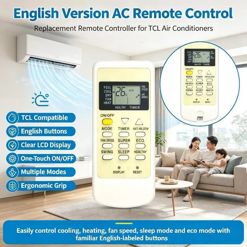 1Pcs High Quality Remote Comfortable Grip Sensitive Buttons Universal GYKQ05 Air Conditioner Remote Control Replacement