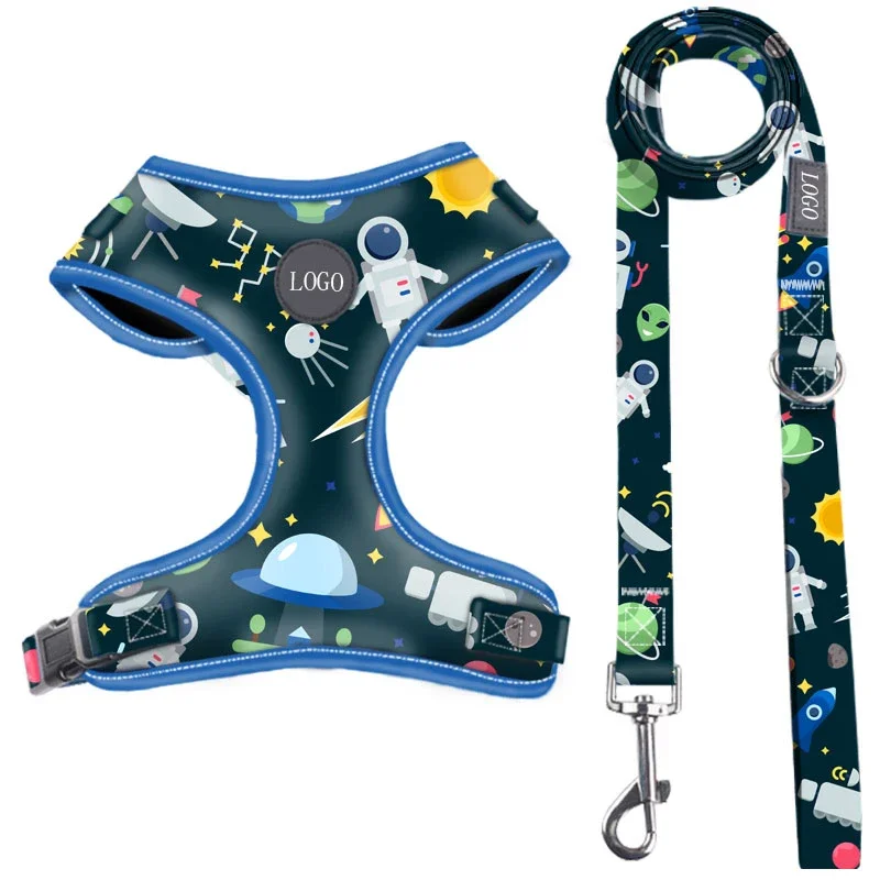 

Customized pet supplies dog vest traction rope chest back integrated 2024 new custom traction rope