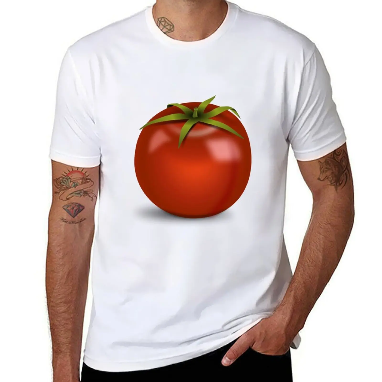 

Tomato, food Art Style Funny T-Shirt t shirts for man cotton mens graphic t shirts T-Shirt