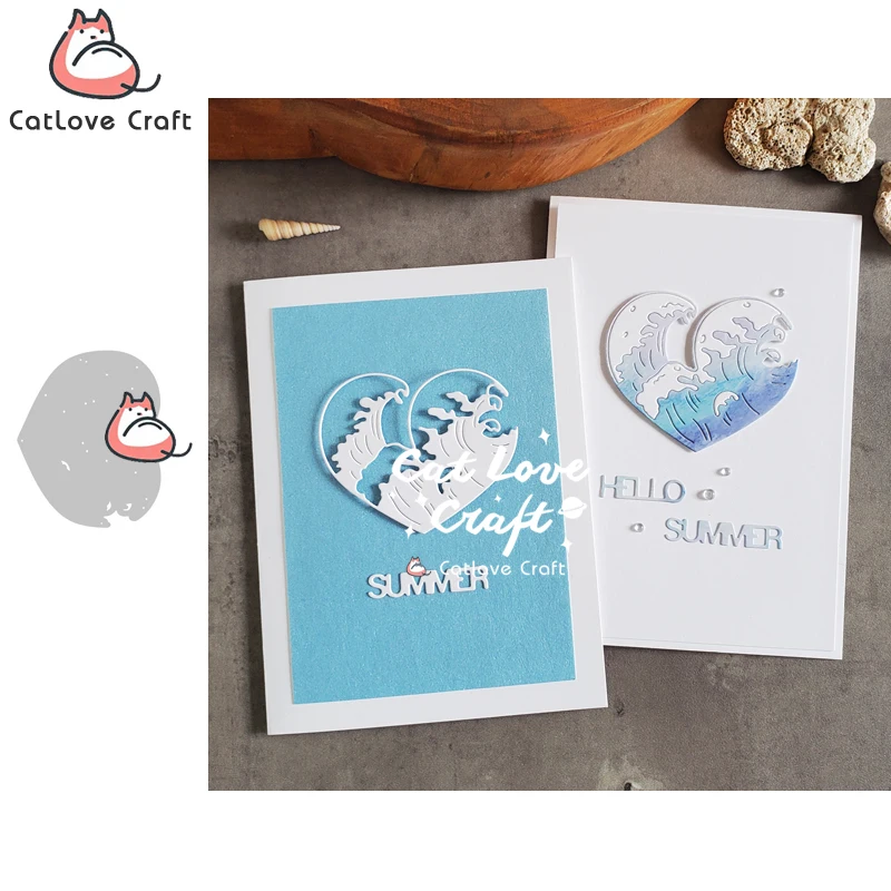 

Catlove Love Waves Metal Cutting Dies Scrapbooking Mold Knife Stencil Die Cuts Card Making DIY Craft Embossing New Dies For