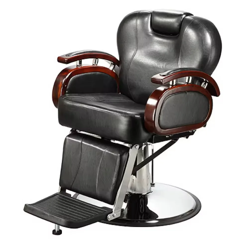 Classic Cheap Heavy Duty Foldable Massage Barber Chair Modern Hair Salon Equipment PU Leather Belt Hydraulic Pump BC8790