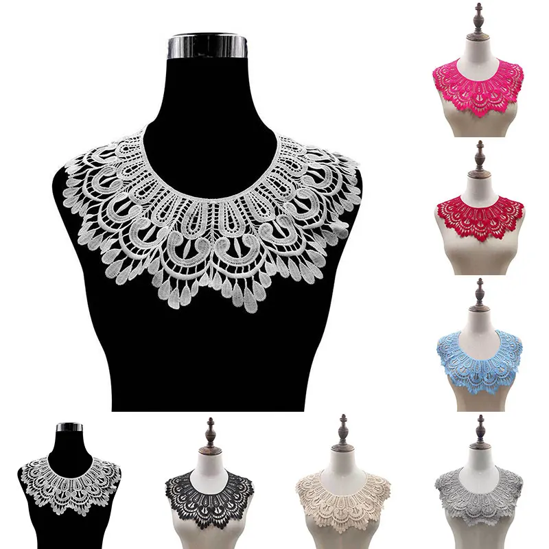 7 Colors High Quality Lace Fabric Embroidered Collar Applique Neckline DIY Bride Wedding Dress Decorative Sewing Supplies