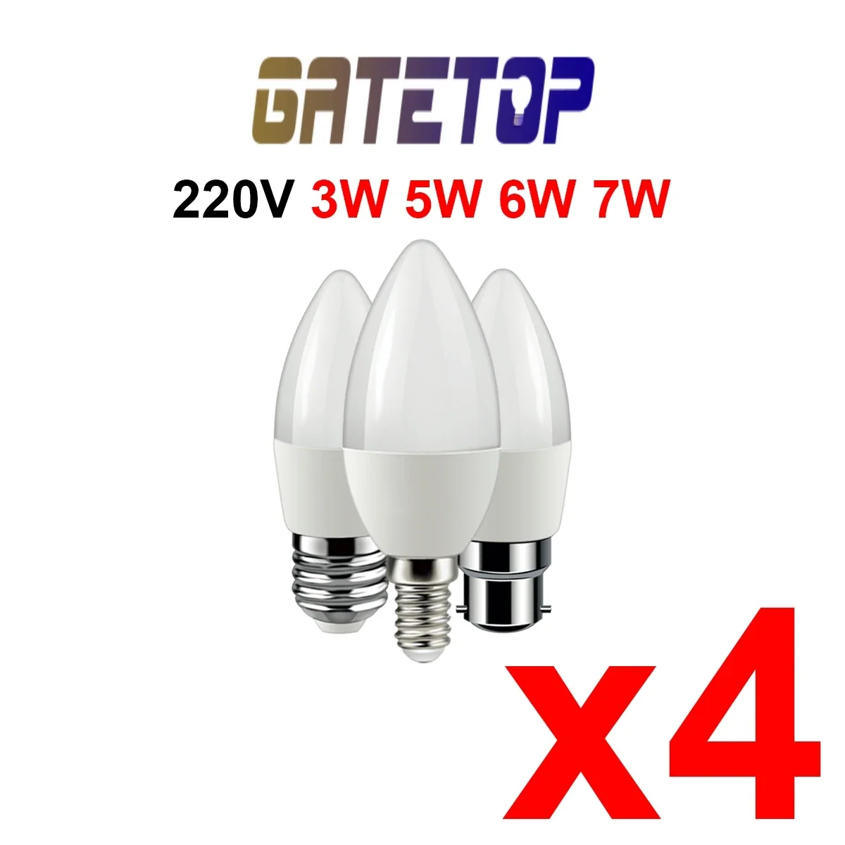 4Pcs Żarówka LED C37 3w - 7w E14 E27 B22 220V Ciepłe białe zimne białe światło dzienne do dekoracji wnętrz Lampa odpowiednia do kuchni