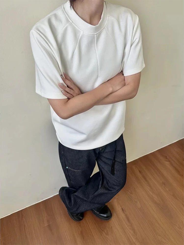 

Мужская летняя футболка Cleanfit American High Street в стиле пэчворк oulder ort Sve с небольшим воротником, космический хлопок f Sve