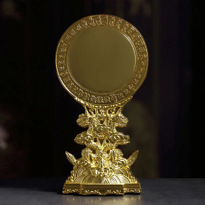 

Alloy Gold-plated Mirror Tool Tibetan Buddhist Supplies Buddhist Mother Mirror