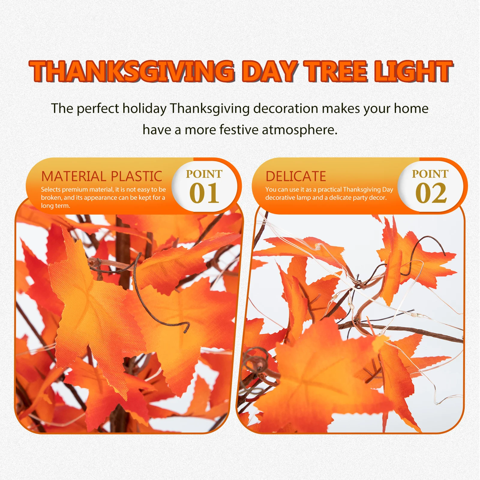القيقب مصابيح إضاءة للمناظر الطبيعية مضيئة شجرة عيد الشكر سطح المكتب شكل مصباح داخلي الخريف Led ديكور مهرجان شجرة فرع زخرفة #1