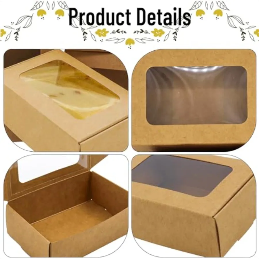 40 caixas de sabão dos pces para caseira 3.55x2.4x1.2 Polegada pequena caixa de sabão de papel mini caixa de tratamento kraft com janela para sabão caseira pa