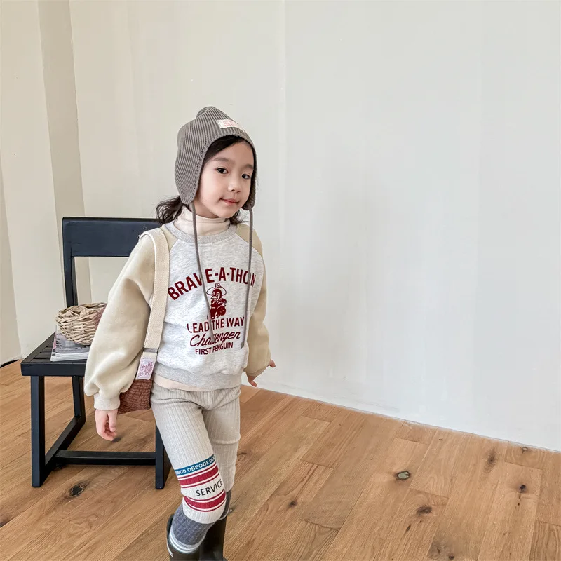 2023 Winter Nieuwe Baby Fleece Sweatshirts Met Lange Mouwen Katoenen Baby Plus Fluwelen Dikke Casual Dieptepunt Shirt Peuter Warme Tops