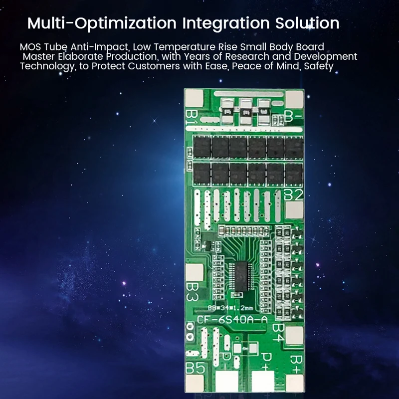 6S 24V 40A 18650 Li-Ion Lithium Battery Protection Board PCB With Balance BMS Solar Lighting For Ebike Scooter Spare Parts Kits