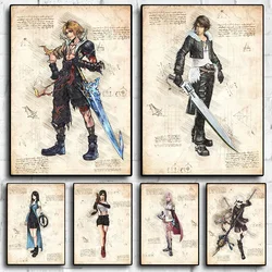 Popular Videogames FINAL FANTASY Vintage Anime Figure Poster Decoration Canvas Painting Wall Art Aesthetics For Kids Room Decor