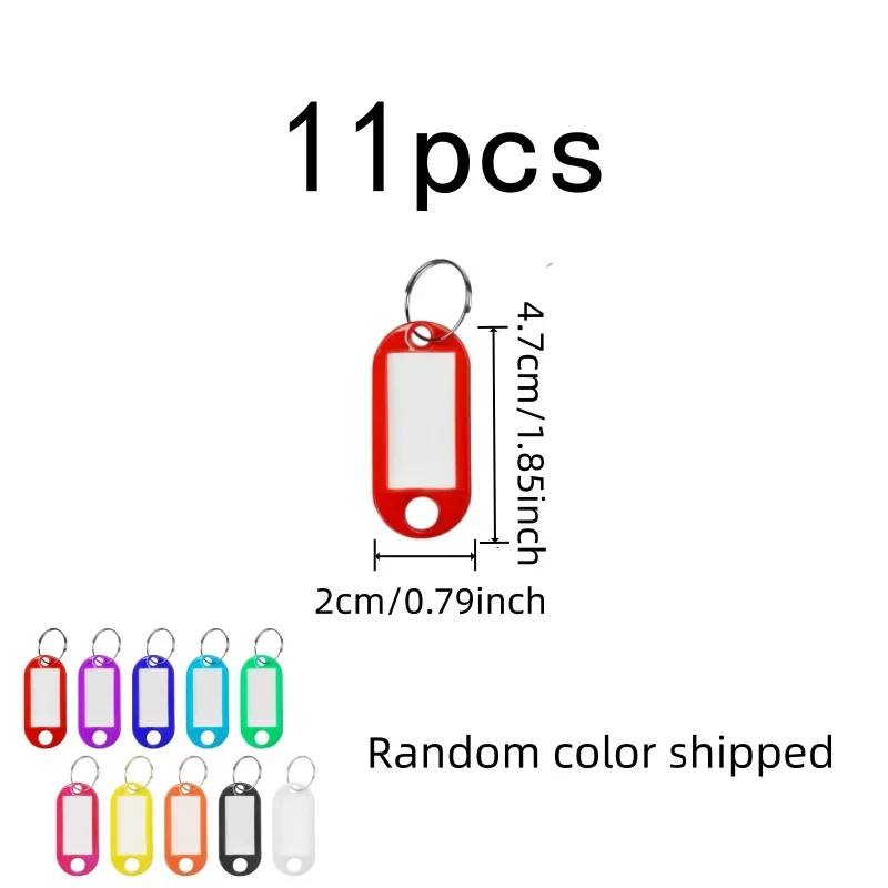 Clear Information Display Luggage Identification Tags 11 pcs, perfect for Home Storage Organizing, Random Color Assortment