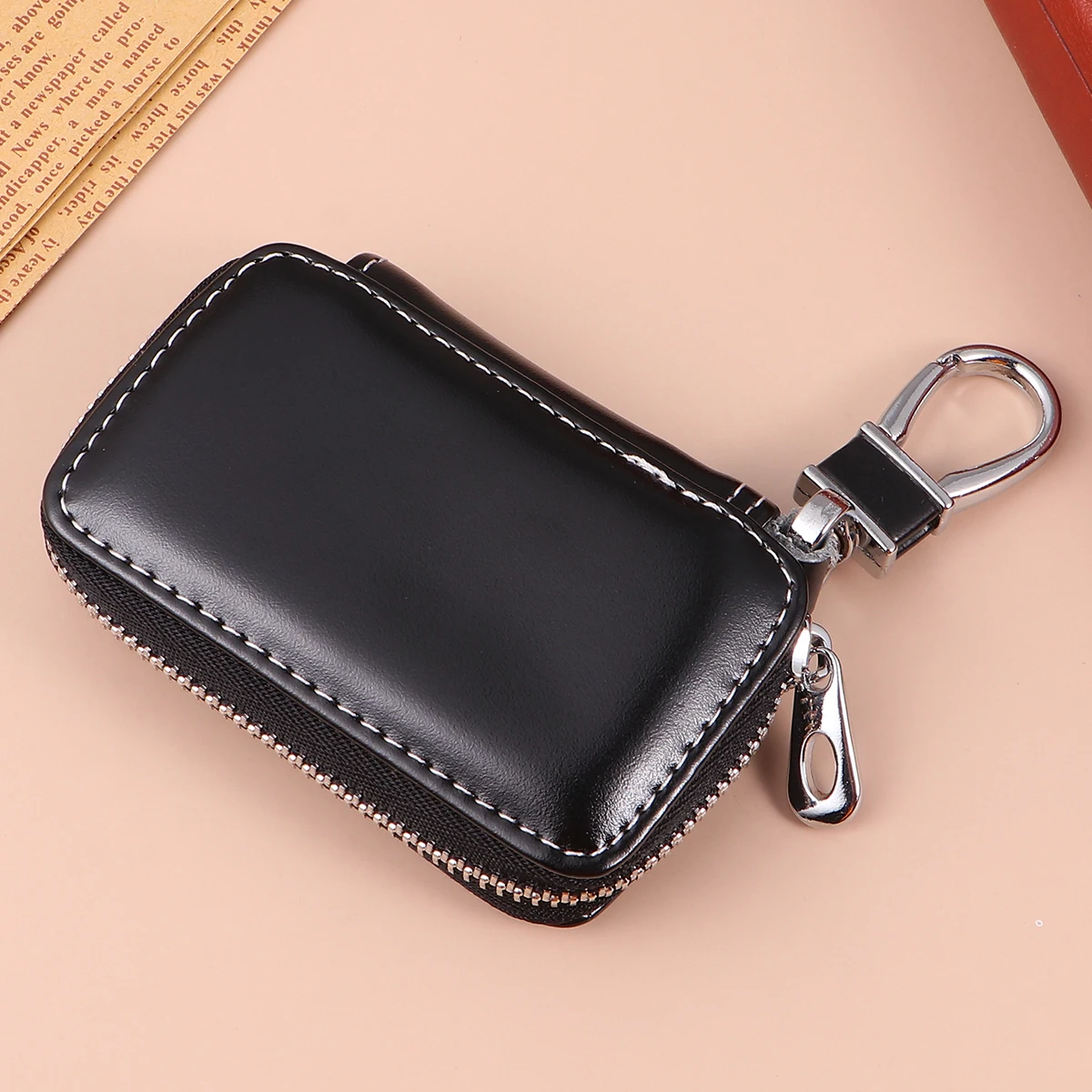 حقيبة سعة كبيرة حقيبة مفاتيح السيارة للرجال والنساء سستة معلقة الخصر حامل مفتاح حقيبة للتخزين اكسسوارات السيارات