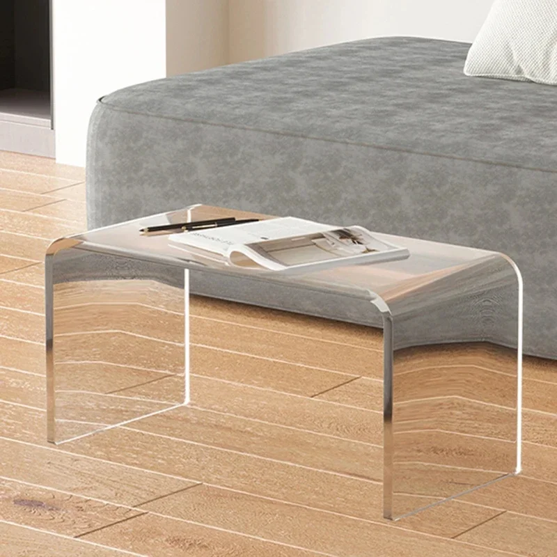 Modern Design Coffee Table Acrylic Bedroom Organizer Simple Side Table Small Entryway Mesa Plegable