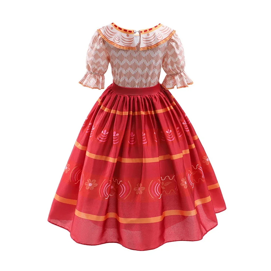 Encanto Sommer-Cosplay-Kleid mit Accessoires für Mädchen, Feenprinzessinnenkleid, Kindergeburtstagsgeschenk, Auftritts-Kostüm, Karnevalsparty – Detail 4