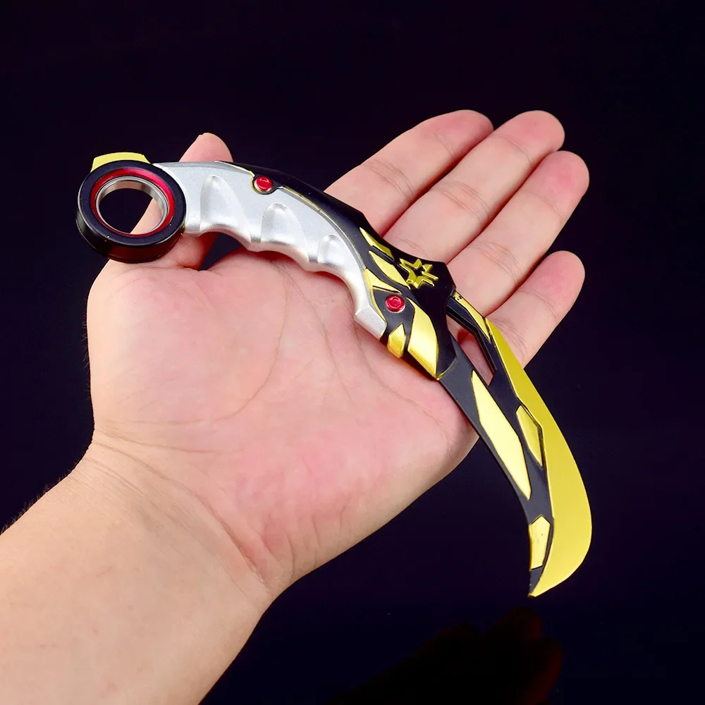 17 Cm Draaibare Klauw Mes Valorant Spel Periferie Champions 2021 Karambit Volledig Metalen Ambachtelijke Wapen Outdoor Training Zwaard Jongen speelgoed