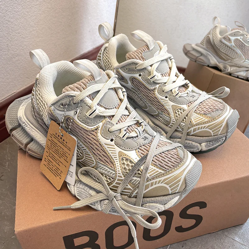 

Унисекс повседневные кроссовки 2026 Весна 3XL, массивные кроссовки на толстой платформе, ретро, с эффектом потертости, в стиле Dirty Look, спортивная обувь