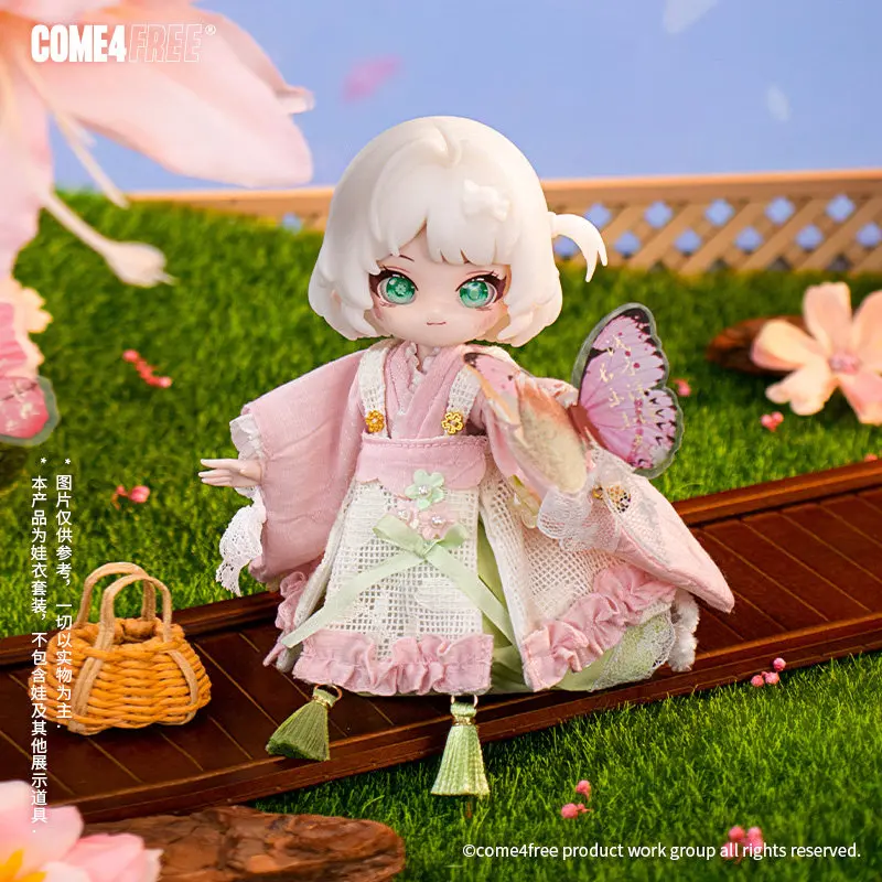 Come4free 1/12 Scale Bjd Doll Clothes Spring Cherry Blossom Dessert Series Kimono Dress Set For Mini Bjd Dolls Outfit Gift - view 3