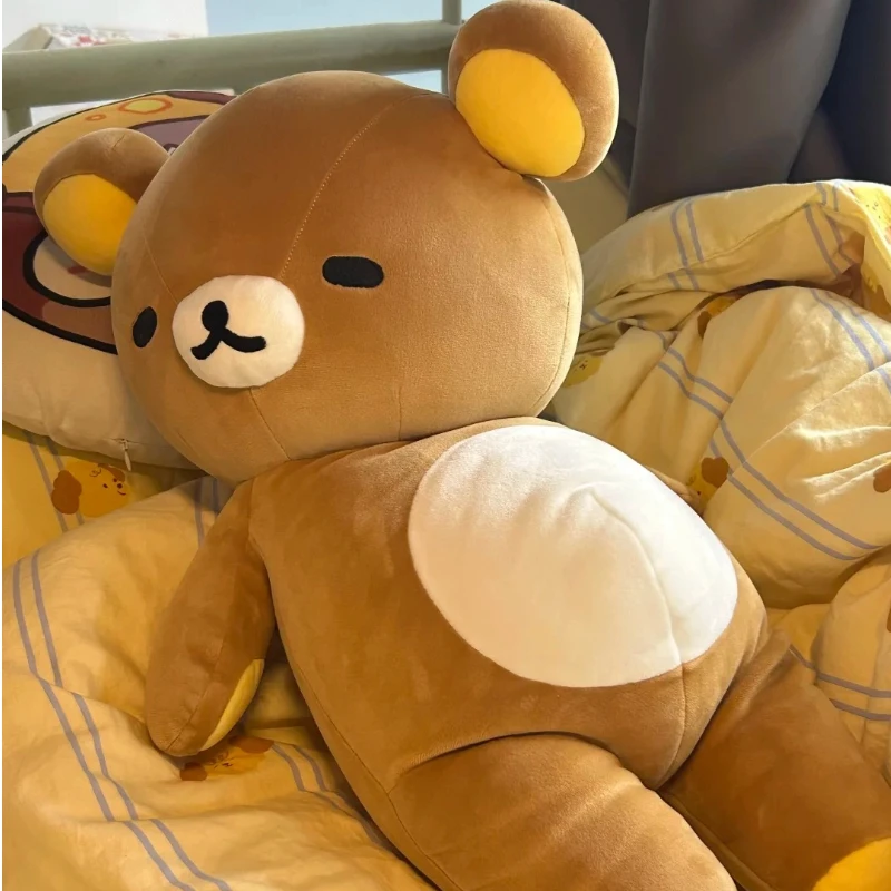 

Милая мультяшная большая плюшевая игрушка Rilakkuma, кукла, аниме, периферия, подушка для сна, мягкое украшение для дома, праздничный подарок-сюрприз для девочек