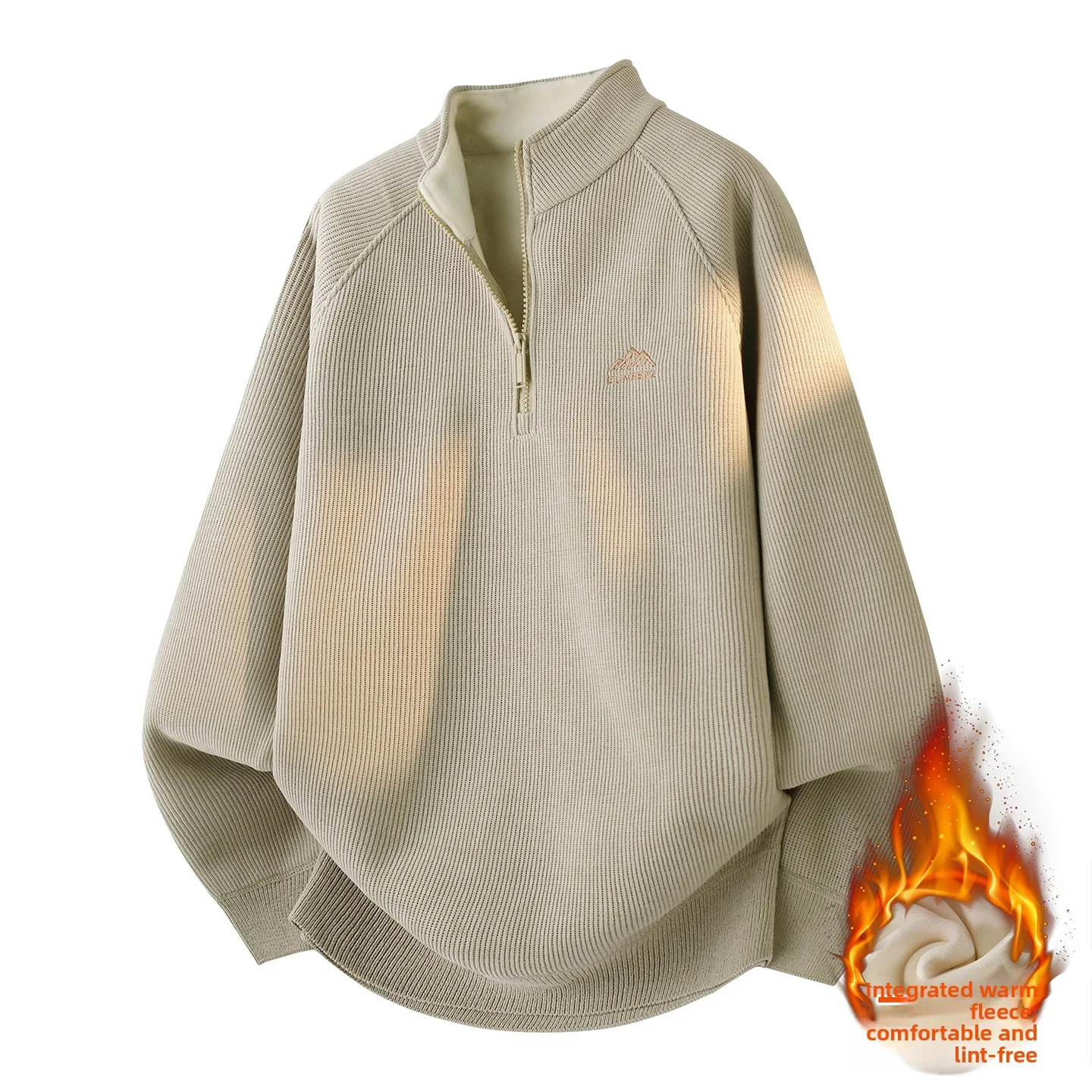 

Мужская утепленная толстовка на флисе с длинным рукавом, осенне-зимняя, повседневная, модная, из полиэфирного волокна, на молнии, теплая, со встроенной подкладкой