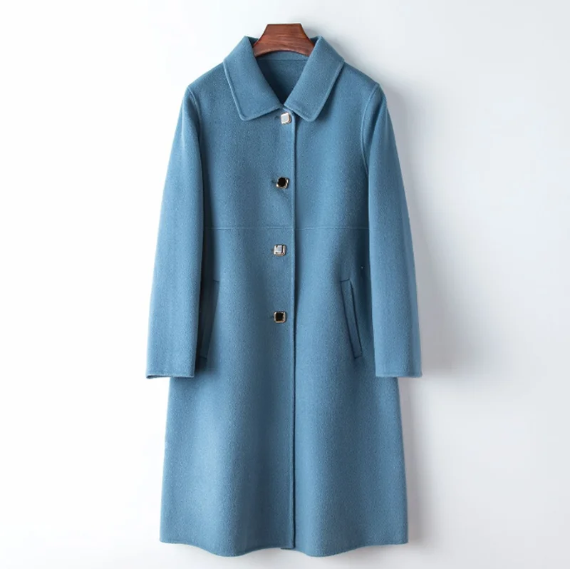 2024 Autumn wool double-sided woolen women's Haining casual temperament woolen coat