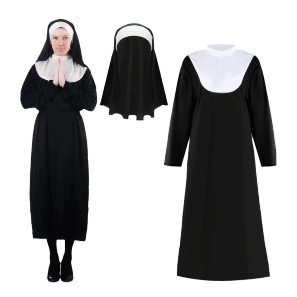 Full Length Virgin Mary Costume Retro Design Long Dress Long Robe Costume Fancy Dress Vintage Style Church Outfit Women