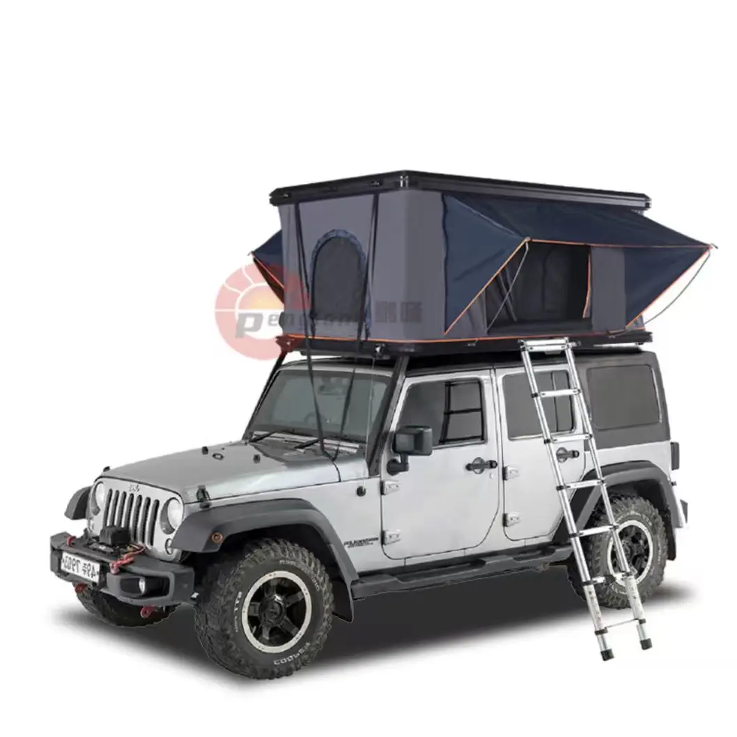Heavy-Duty 1-3 Person Aluminum Alloy Pop-Up Rooftop Tent Waterproof Polyester With Ladder For Outdoor Camping Trips