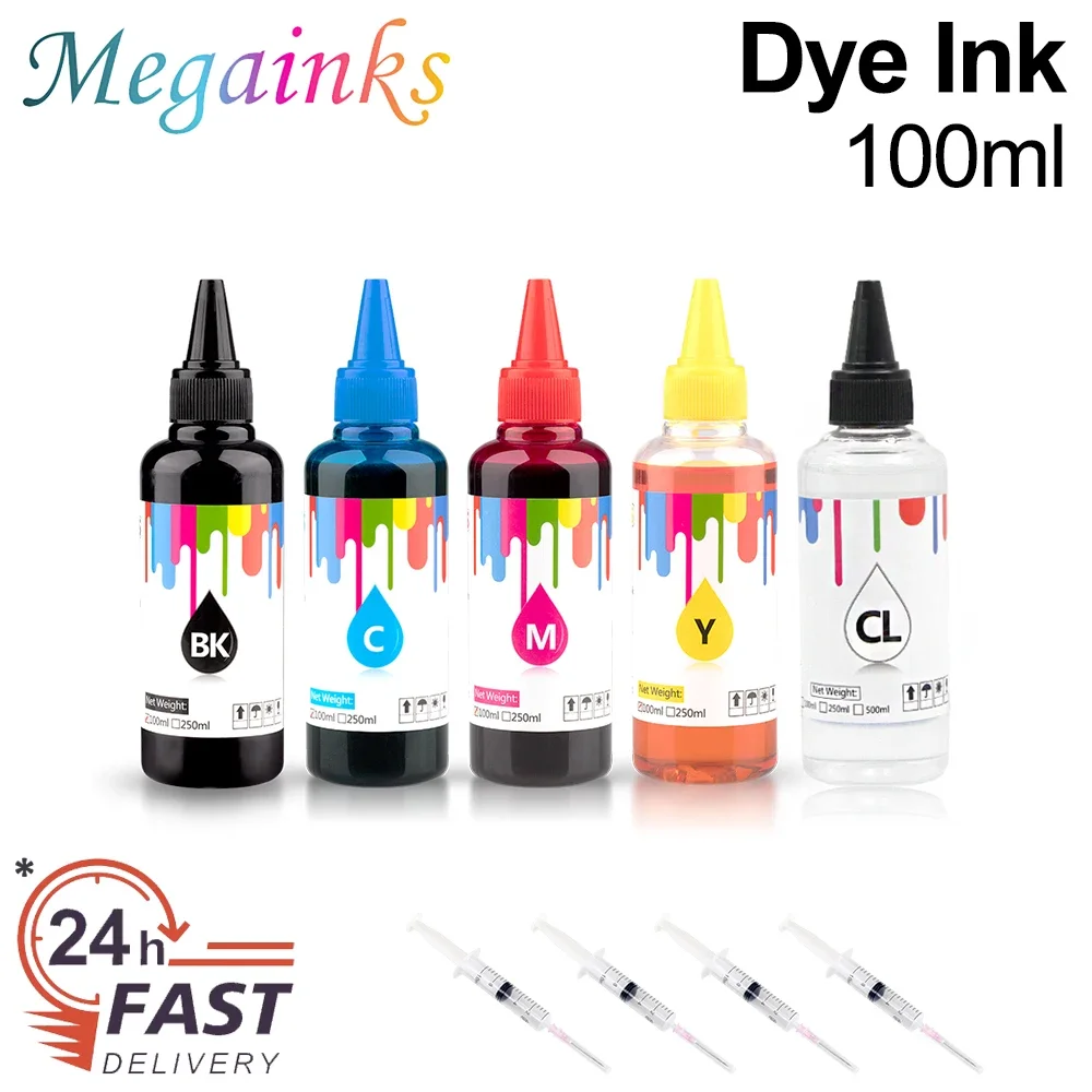 DSCINKS 100ml Universal-Dye Tinte BK C M Y Kit Kompatibel Für HP Canon Epson Brother Deskjet Inkjet Drucker Tank patronen CISS 6