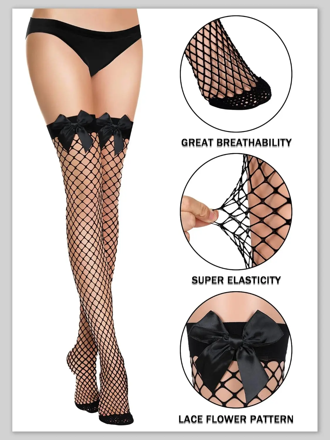 PESENAR Bunny ears bunny bow tie costume cuffs tail black fishnet socks suit girl Easter cosplay party supply accessories