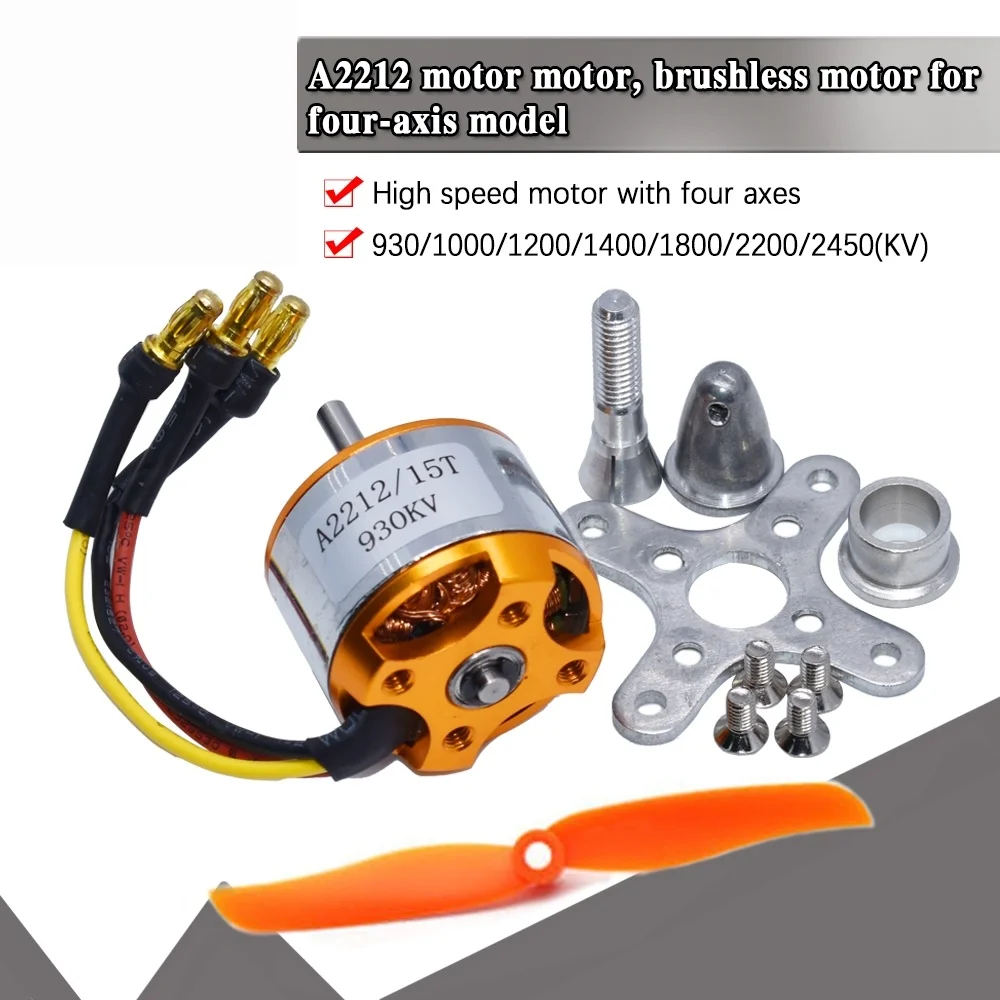 

1 Uds A2212 Motor sin escobillas 930KV 1000/1400/1800/2200/2450/2700KV para avión RC multicóptero Motor Outrunner sin escobillas