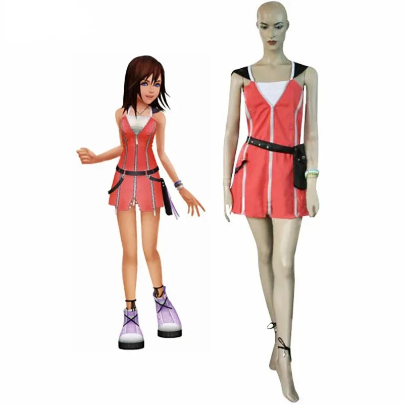 Anime Kingdom Hearts 2 KAIRI Cosplay Costume Red Halloween Outfits Customize Size