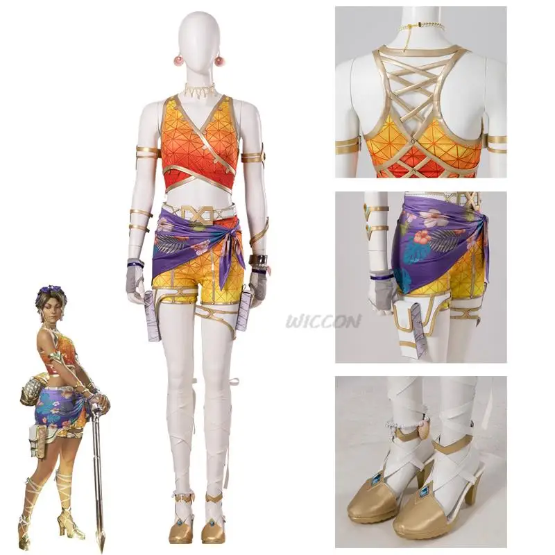 

game Apex cospaly costume anime Loba Cosplay jumsuit Adult Loba Andrade jumsuit skin Gold strap shoes Halloween gifts