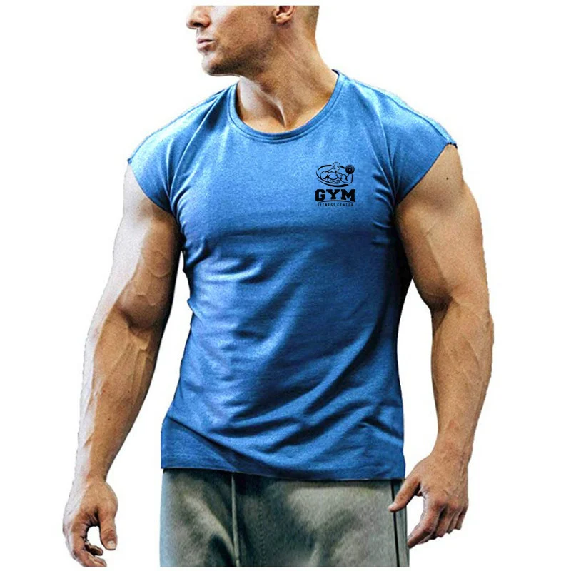 Big Size Men's Bodybuilding T Shirt Sport Training Exercise Oversize T-shirt Man Gym Top Fitness Crossfit Tees T-Shirts