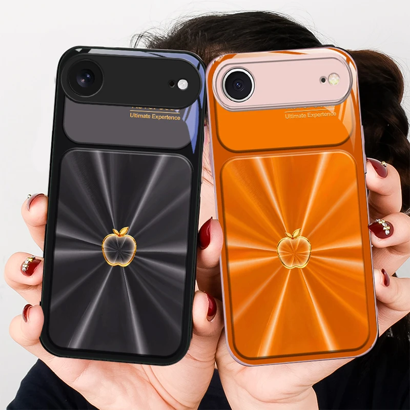 

Silver focused gradient For iPhone 17 Air 16 E 15 14 13 Plus 12 mini 17 Pro Max 11Pro XR Xs X 7 8 11 Tempered Glass Phone Case