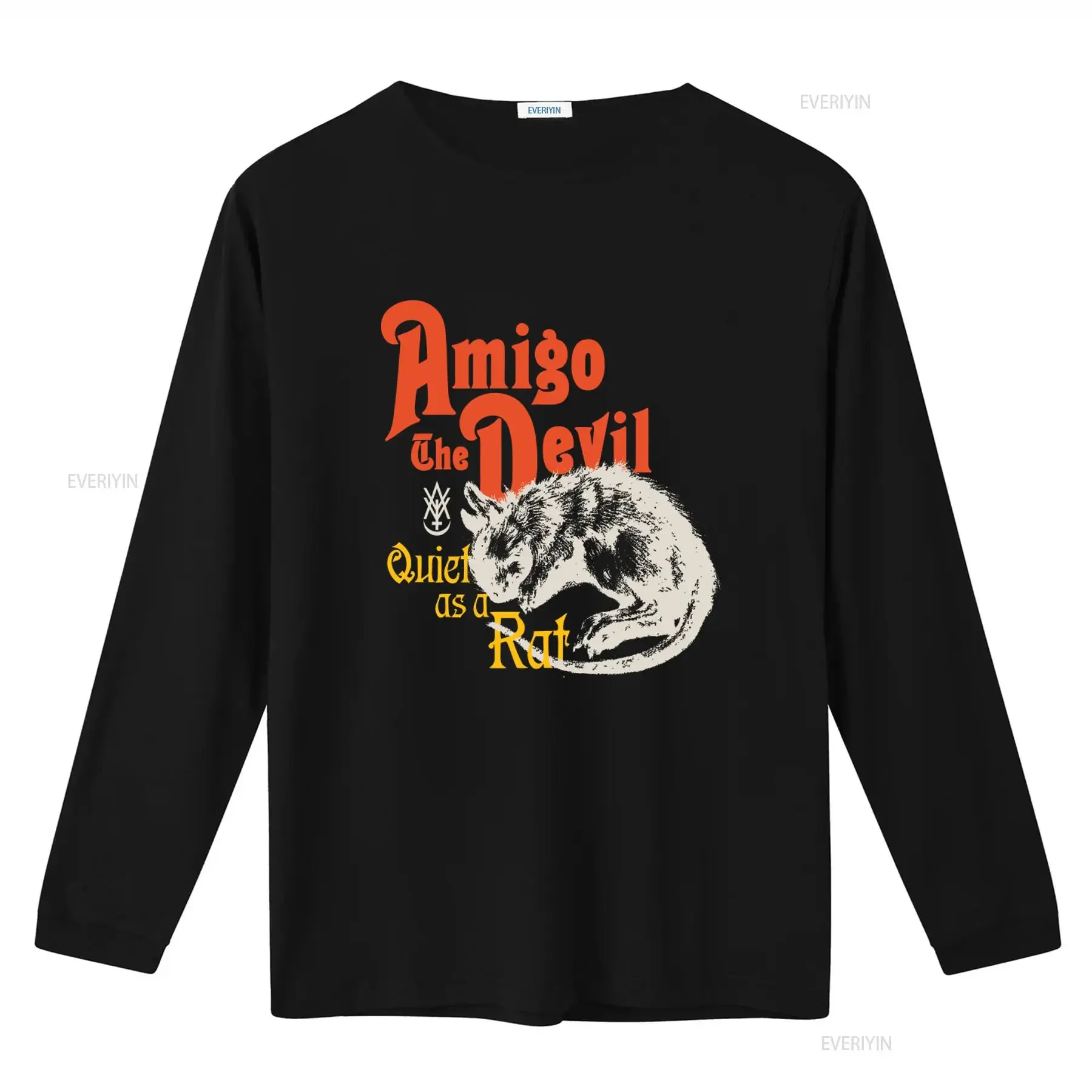 Amigo The Devil Quiet As A Rat T Shirt Black Metal Band vintage Washed designer clothes Unisex Soft Stylish fashion Stretched